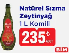 KOMİLİ NATÜREL SIZMA ZEYTİNYAĞI 1 L fiyat ve kampanya bilgisi